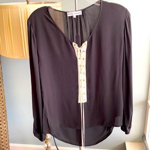 Karina Grimaldi XS rayon silky lace up shirt